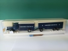Brekina Modell 1:87 Nr. 7411 Büssing Hängerzug "Farbwerke Hoechst" neu in PC-Box