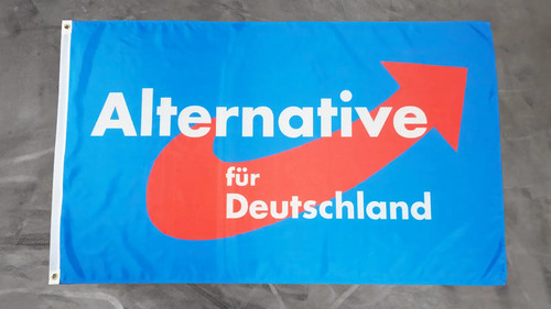 Fahne flagge afd blau mit - -,