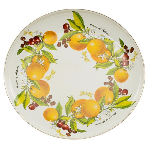 Runde platte teller orange - runde,