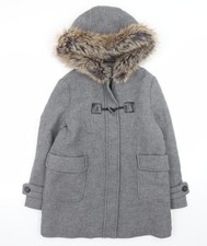 Zara Mädchen Dufflecoat grau