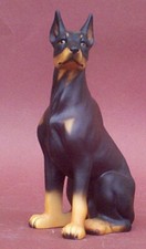 Dobermann  Porzellanfigur  hund figur porzellan hundefigur dog doberman