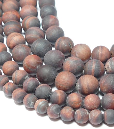 Tigerauge perle kugel matt rot - tigerauge,