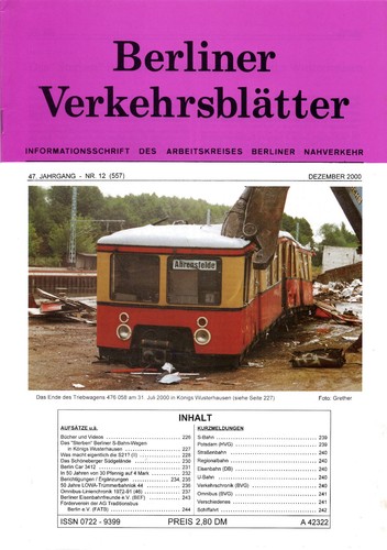 Berliner verkehrsblätter heft - berliner,