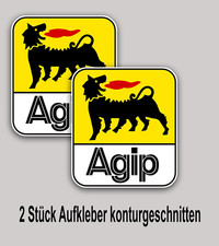 AGIP motor racing Aufkleber Tankstelle Additive Öl Oil 2St Aufkleber 10cm hoch