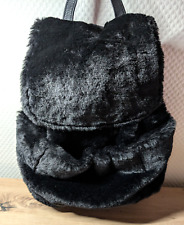 PRIMARK - Plüsch-Rucksack (Klein, Schwarz)