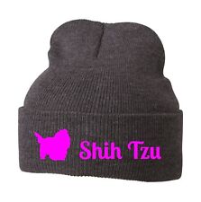 Beanie Strickmütze Mütze Stickmotiv SHIH TZU Hunde Siviwonder