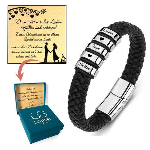 Herren lederarmband mit gravur - herren,