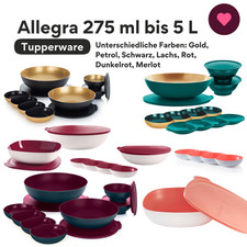 Tupperware Allegra Einzeln: 3,5L 2,5L 1,5L 275ml Servier-Perle Schwarz/Gold/Rot