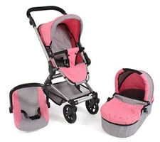 Bayer-Chic Fides 3in1 Kombipuppenwagen zusammenklappbar grau pink - Sehr gut