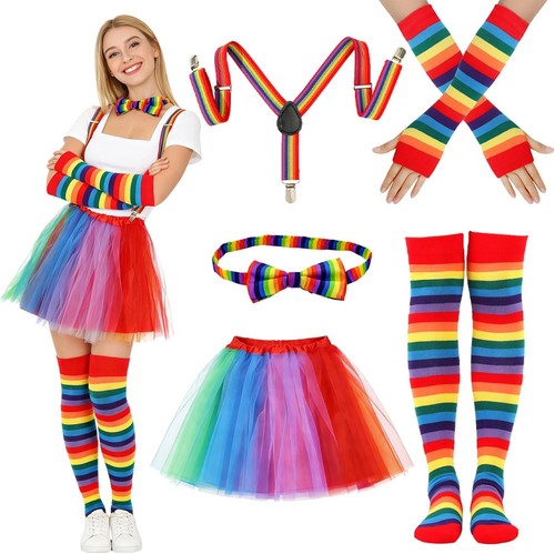 Regenbogen damenkostüm - regenbogen,