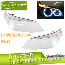 2x Klar Scheinwerferglas Streuscheibe Satz mit LED für BMW 5er E60 E61 08-10 LCI