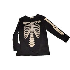 Langarm Shirt Halloween Skelett H&M 110 gruselig schwarz