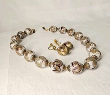 Murano-Glas Halskette/Collier Venezianische Handmade Vintage + Ohrhänger ca....