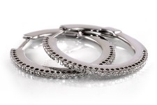 Creolen Ø 3,4 cm 66 Brillanten insg ca.1,3 ct  TW/VVS 750 Weißgold [BRORS 19225]