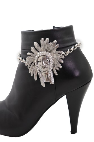 Damen silberkette stiefel - damen,