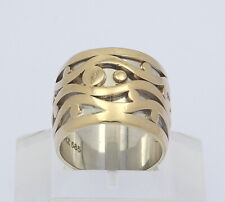 ♦♦ Breiter Ring in 14 kt 14k 585 er Gelb Gold mit Brillant Diamant Tarz Schmuck 