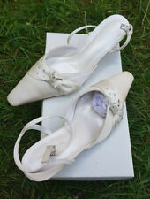 Brautschuhe Gr. 39 ivory NEU Schleifchen hinten offen White Lady NEU Riemchen