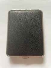ETUI FÜR ZIGARETTEN  Zigarettenetui Metall Leder   schwarz  Vintage