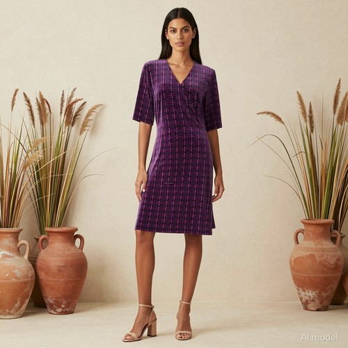 Vintage retro midi kleid - vintage,
