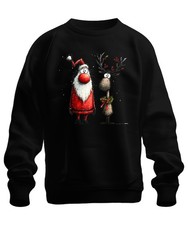 Weihnachtsmann Rentier Lustig Aquarell Weihnachten Geschenk Unisex Sweatshirt Pu