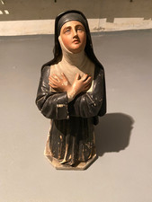 Große Madonnen-Krippenfigur-Kirchenfigur Madonna Gips handbemalt Antik