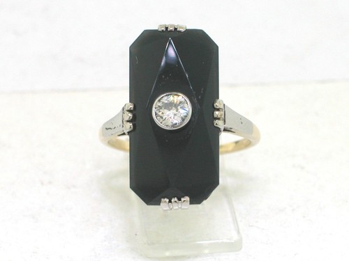 Art decó onyx ring - ring, 585
