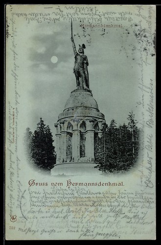 Mondschein hermannsdenkmal - mondschein-ak,
