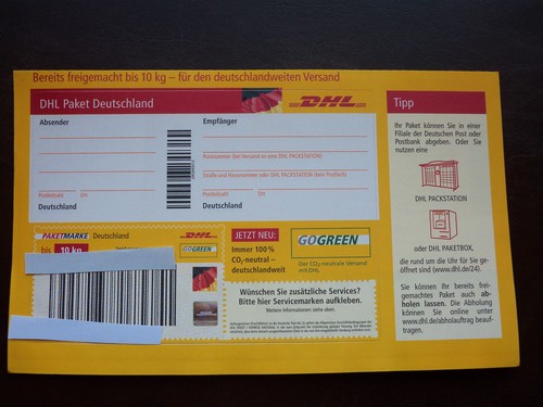 Dhl versandmarke versandlabel - versandmarke,