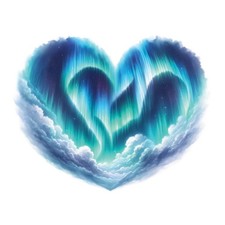 Aquarell aurora herz 9x9 - aquarell,