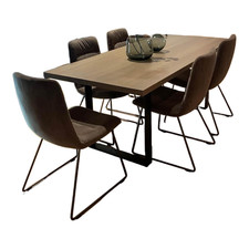 KFF Essgruppe 4er-Stuhlset Arva Light Stühle Stoff Seven Liver Braun mit 