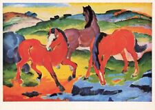 Gemälde - Franz Marc - Rote Pferde  - BRD, Postkarte gelaufen