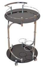 Moderner Servierwagen/Barwagen "Rosi", rund, in 2 Ausführungen