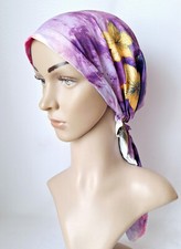 Chemo-Kopfbedeckung, Chemo-Kopftuch, mit Gummizug, einfach zu Binden,     #1-2