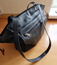 VOI Leder Shopper Schwarz, Schultertasche, Handtasche
