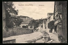 Auerbach / Bergstraße, Blick in die Bachgasse, Ansichtskarte 1914 