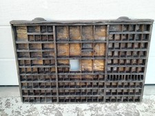 XL Antik Alte Setzkasten Druckerei Vintage Buchstaben Schublade Wandregal 94x64
