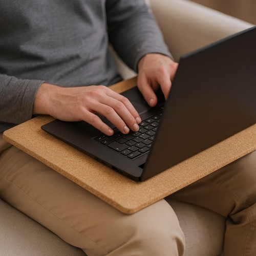 Laptopunterlage aus presskork - laptopunterlage,