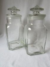2 Vorratsgläser Bonbonglas großes Glas mit eingeschliffenem Deckel großer Knauf