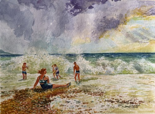 Aquarellbild original 40x30 - original,