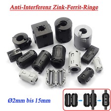 EMI Ferrit-Ringkern Geteilt/klappbar Anti-Interferenz Zink-Ferrit-Ringe Ø2-15mm