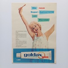 1960 Goldax Blendax Zahnpasta Zahncreme Werbeanzeige Werbung Reklame Advertising