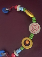 Schnuller Kette + Kinderwagenkette aus Holz Unbenutzt aus Puppensammlung