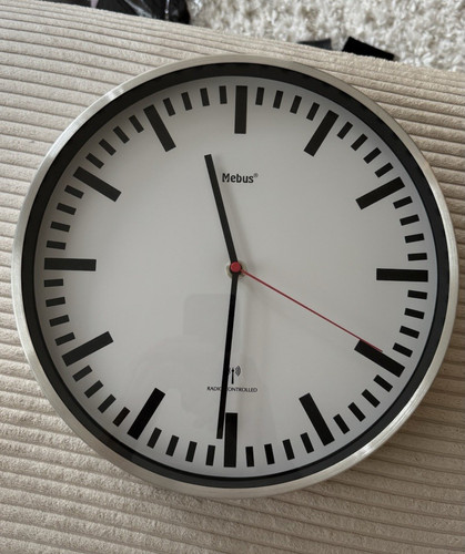 Mebus funk wanduhr bahnhofsuhr - mebus, funk-wanduhr
