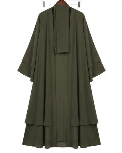 Damen kaftan kleid - midi, grün