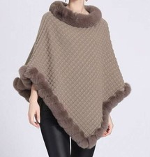 Patchwork Flausch Poncho Cape