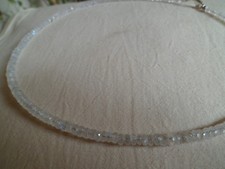 TOP Halskette, Collier mit Regenbogenmondstein, facettiert, 46 cm, 925 SIlber