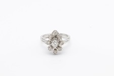 750 Weißgold Art Déco Ring
