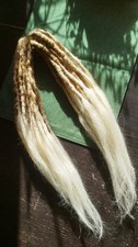 dreadlocks, 50cm lang aus synthetisches Haar, Braun-Weiß