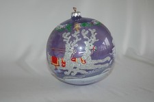 Christbaumkugel mundgeblasen/handbemalt (ca. 12x12 cm) - durchsichtig Glas