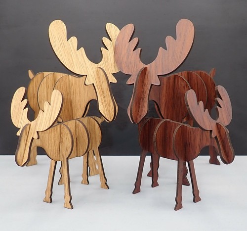 10x9cm 15x14cm elch holz - 10x9cm,